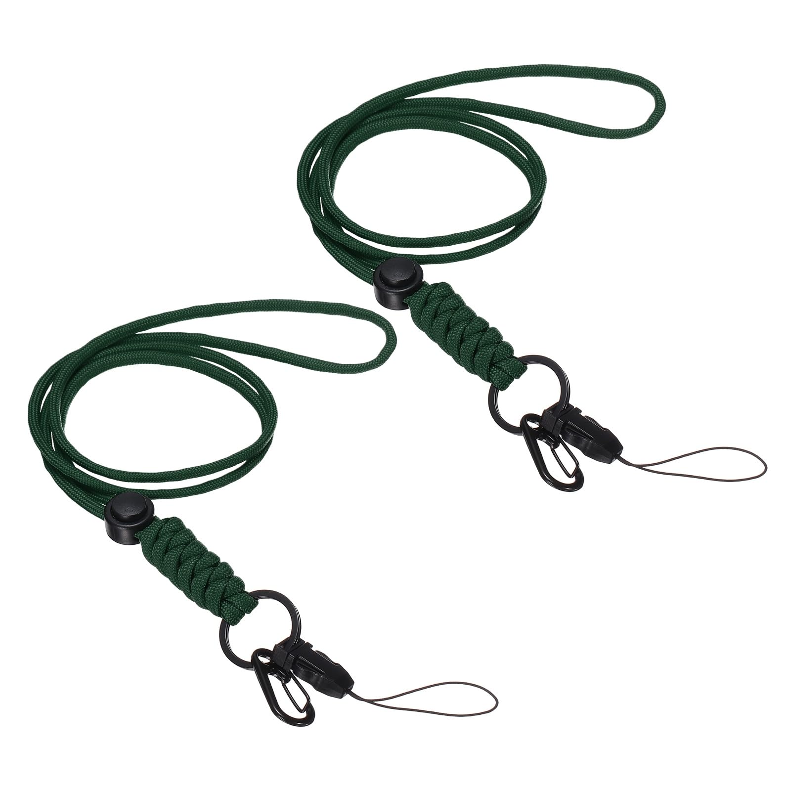 PATIKIL 2 Pack Neck Lanyard with Hook, Badge Lanyards Adjustable Long Strap ID Card Holder Keychains for Badge Holder Office, Dark Green โ image 1