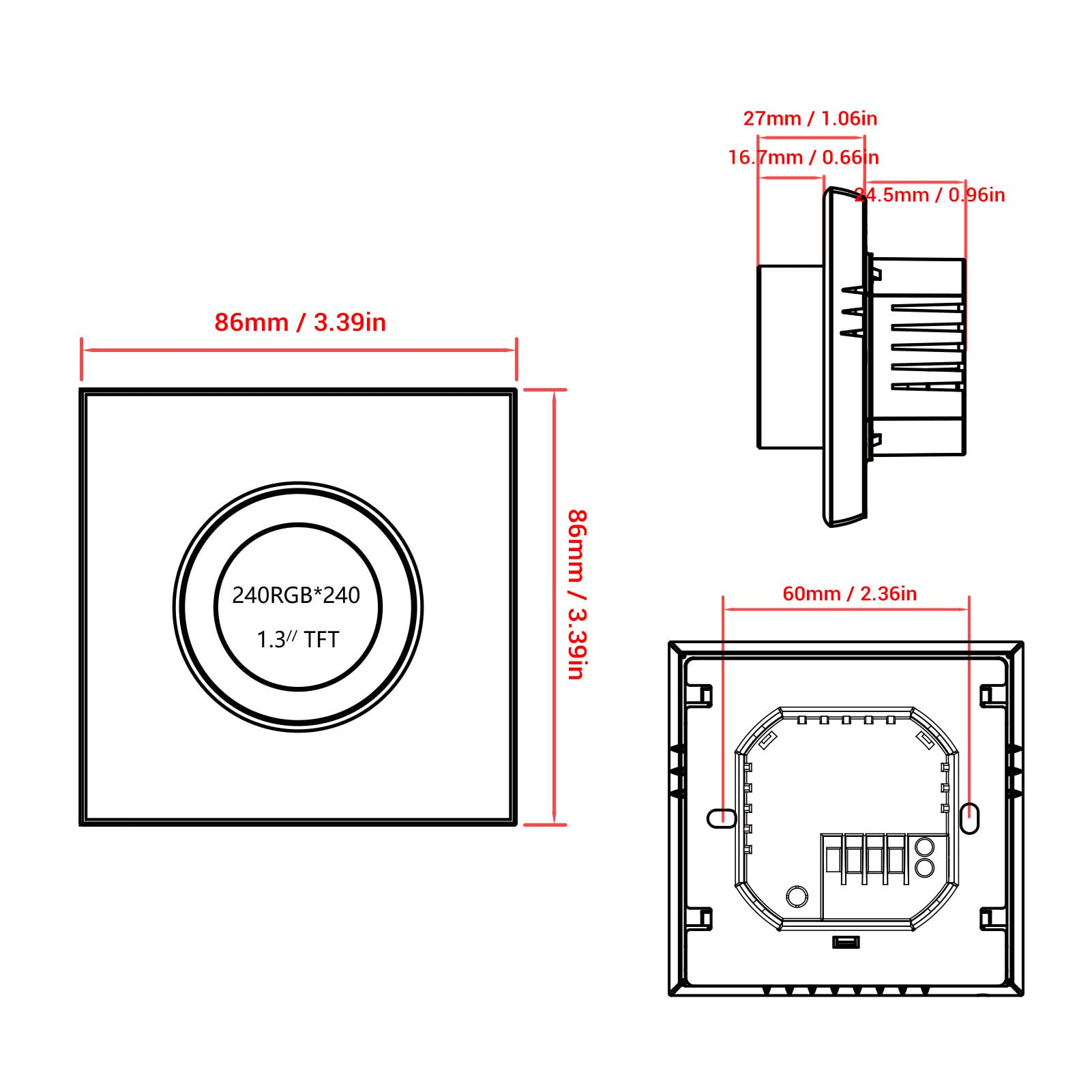 EMUKOEP Control de Calefacción de Retroiluminación Ajustable con Interruptor de Termostato Inteligente Versátil para Hoteles y Oficinas