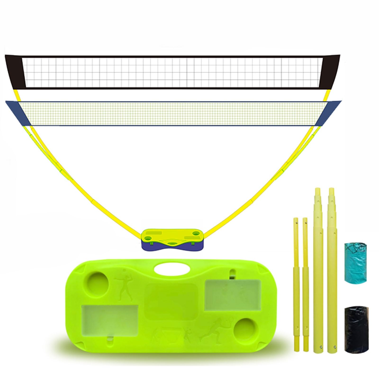 Set di reti da badminton - Rete da pallavolo e badminton portatile e pieghevole per uso interno ed esterno, sistema di allenamento indipendente per esercizi di battuta e servizio, gioco divertente p