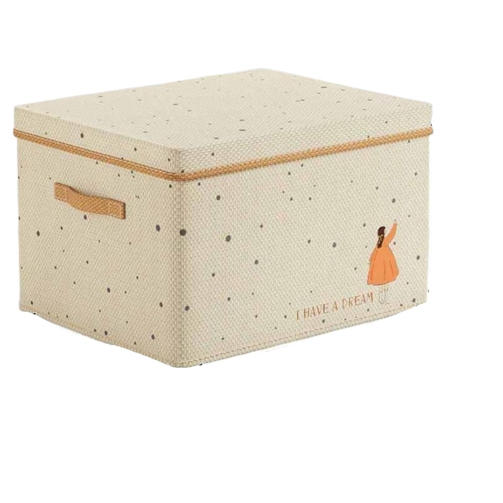 CGUOHU 3PCS Large Capacity Folding Storage Boxes With Lids Box Organizer Closet Clothes Quilts Toys Sundries For Wardrobe Storage(Beige,M)
