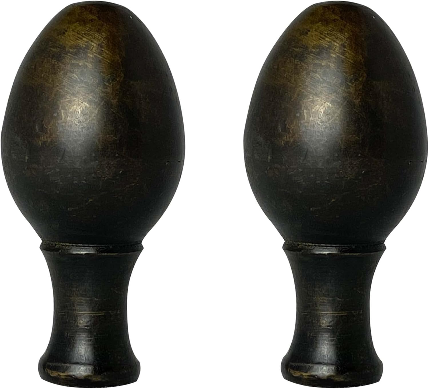 Royal Designs, Inc. Egg Shape Finial for Lamp Shade 2", Antique Brass - Pack of 2