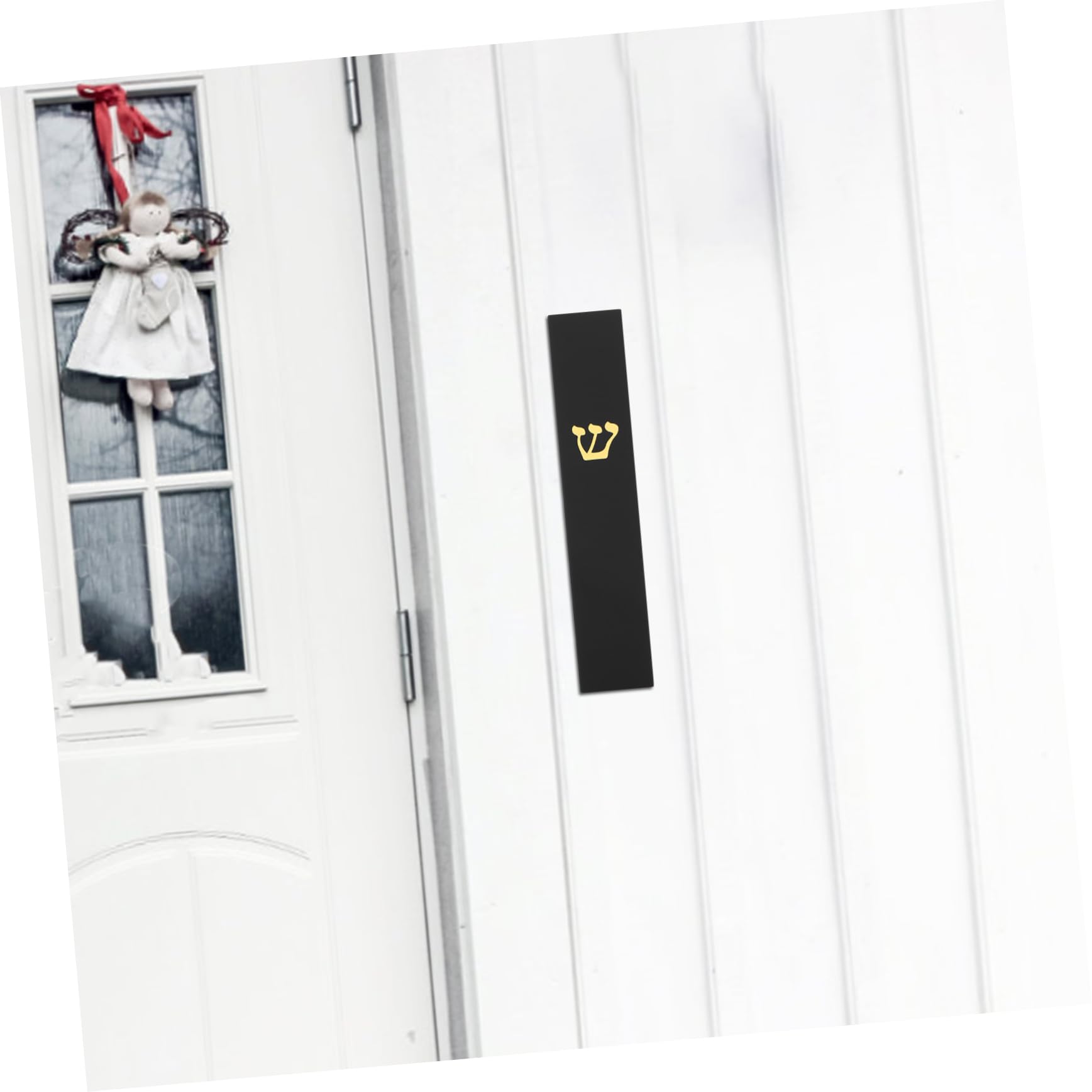 Garneck Mezuzah Door Frame Resin Craft Religious Blessing Case Metal Mezuzah Decor for Front Do