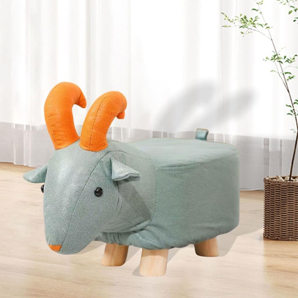 Portable Animal Footstool for Changing Shoes Room, Blue Sheep