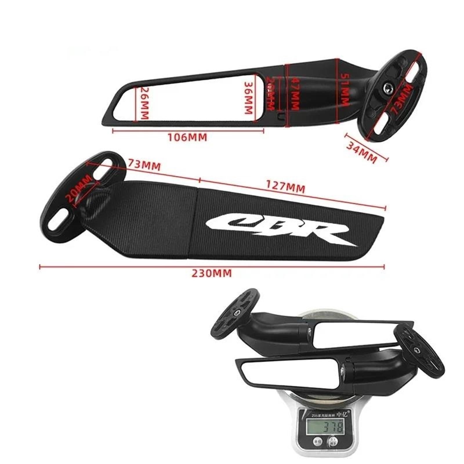 Specchietto Retrovisore Fisso CNC per CBR600RR, CBR1000RR, CBR250RR, CBR 600, 954, 1000 RR, CBR 650R, 500R(D)