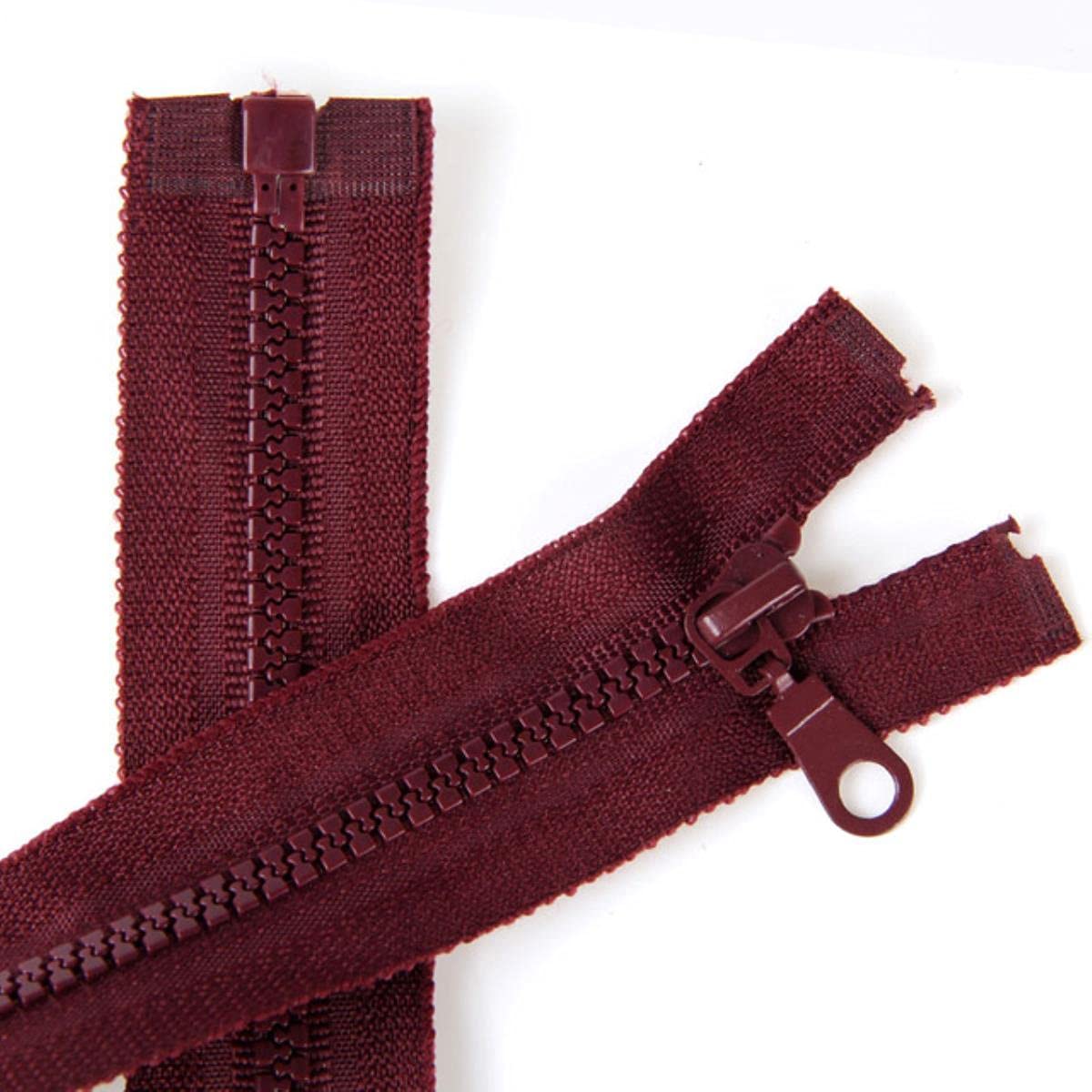 XXHNBF Zipper for Bags, Ziper Puller,Zip Fixer, Sliders Zipper,Sewing Zips,Ended Fasteners,5pcs Jacket ZipperReversible Slide #5 Molded Plastic Separating End(Burgundy)