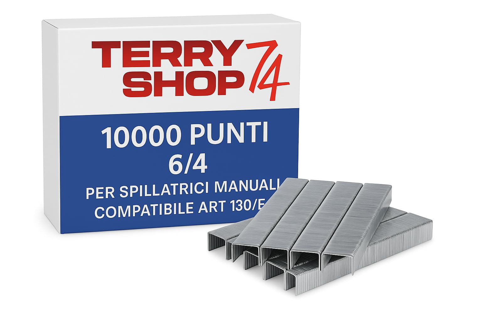 10000 Punti Metallici 6/4 Per Spillatrici - Zincati, Compatibili Con Art 130/E, 10 Confezioni - Foto 4