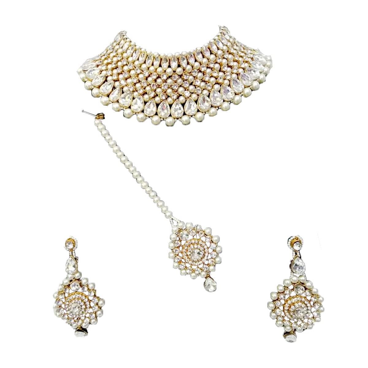 White Kundan Necklace Sets Jewellery 