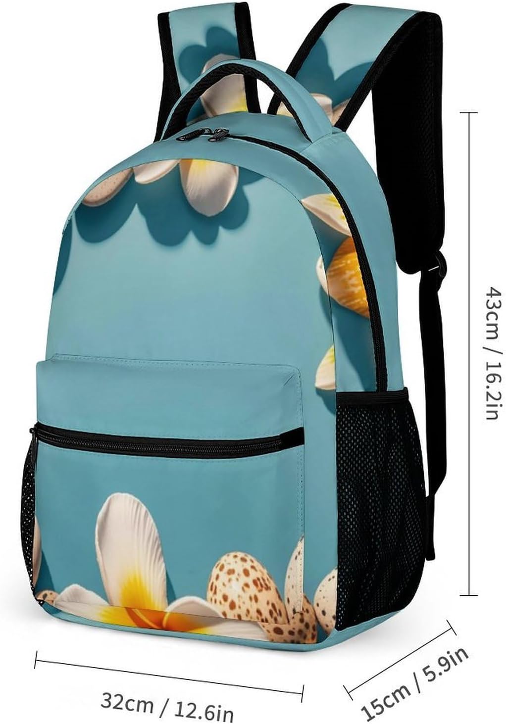 3-in-1 Backpack Set with Lunch Bag & Pencil Case, Frame Exotic Floral Pattern Printing Backpack with Front Pocket, Insulated Lunch Tote, Large Capacity Pencil Pouch image 2