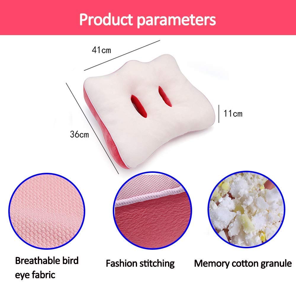 Buy Ischial Tuberosity Seat Cushion with Two Holes for Sitting Bones Memory Foam Sit Bone