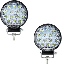 Kit 2 Farol de MILHA 42W 14 Leds REDONDO IP-67 Super Branco 12/24V OFF Road Troller