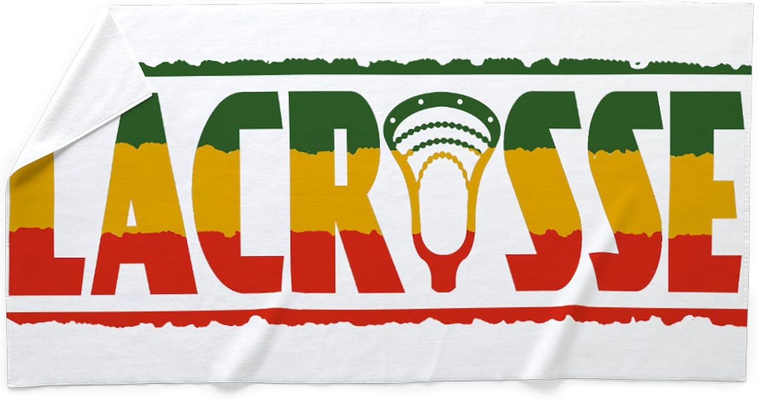 CafePress Lacrosse Flag Head 600 30"x60" Absorbent Cotton Back, Soft Beach, Pool Towel