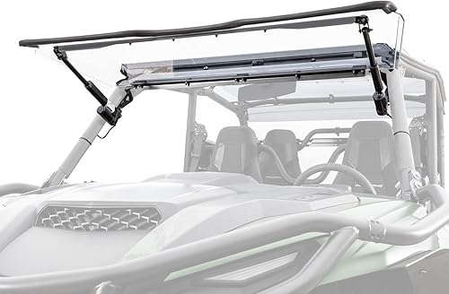 SuperATV - Parabrisas abatible eléctrico para Yamaha Wolverine RMAX 24 2021+ Fabricado en Estados Unidos 250 veces más fuerte que el vidrio Set