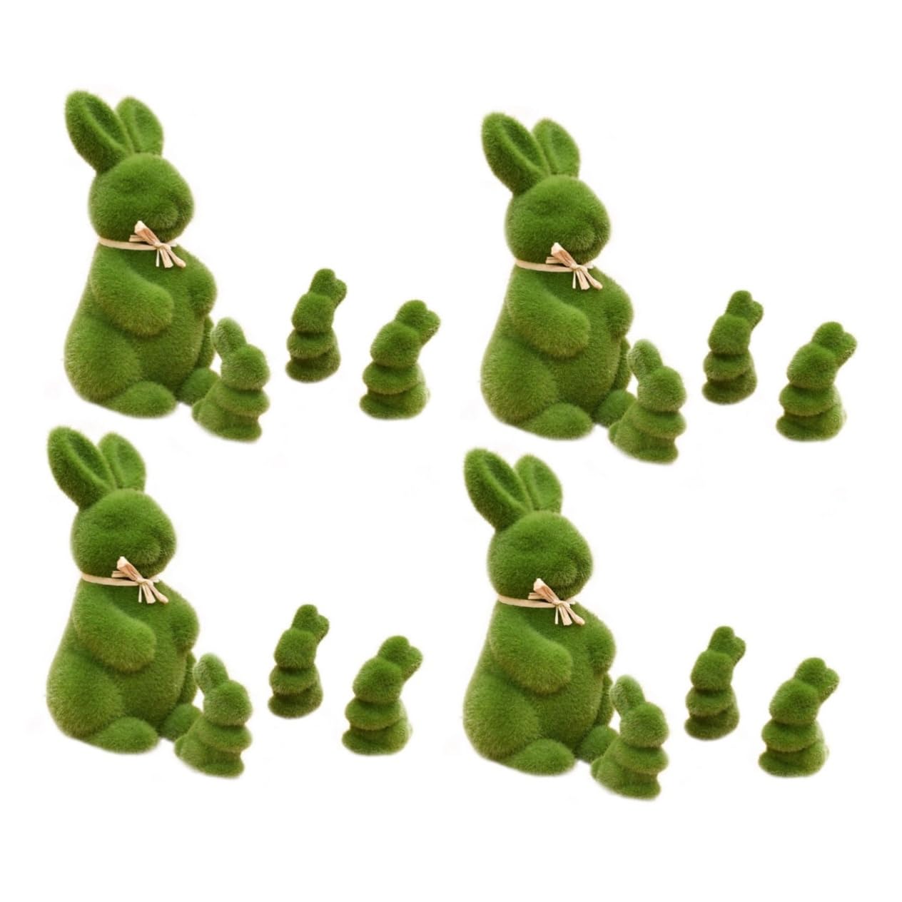 ABOOFAN 16 Pièces Lapin de Pâques Lapin en Mousse Artificielle Lapin d'herbe de Gazon Miniature de Lapin décor des modèles Ornement de fête Ornement de Lapin Poilu Statue Accessoires