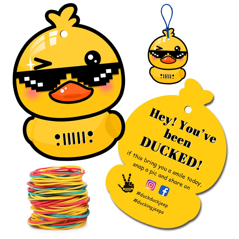 You've Been Ducked Card 50 Pack Duck Duck Tags Duck Duck Ducking Game Card Duck Design With Round Hole and Rubber Bands