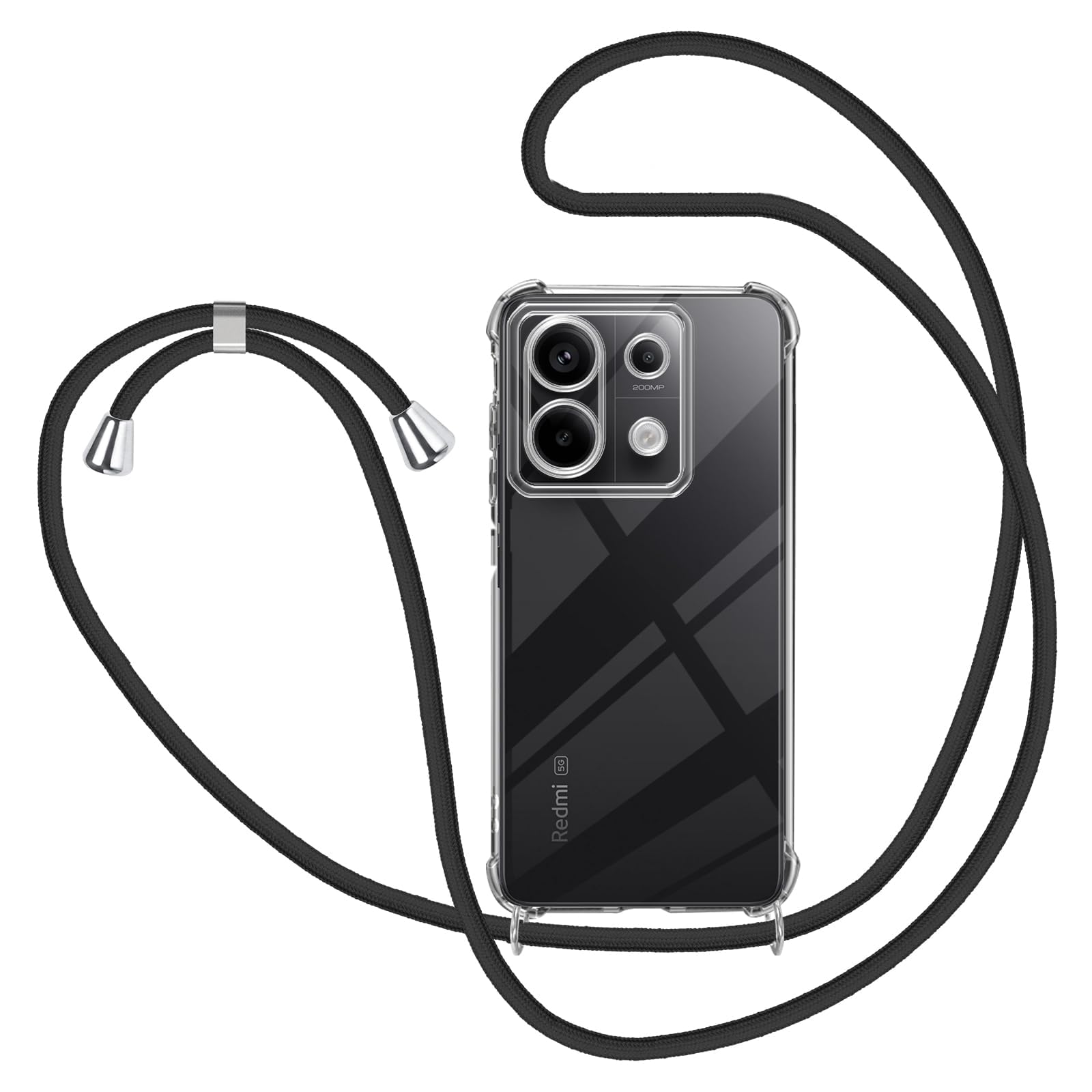 Custodia Con Cordino Per Xiaomi Redmi 9 - Cover In Silicone Morbido Con Laccetto Regolabile