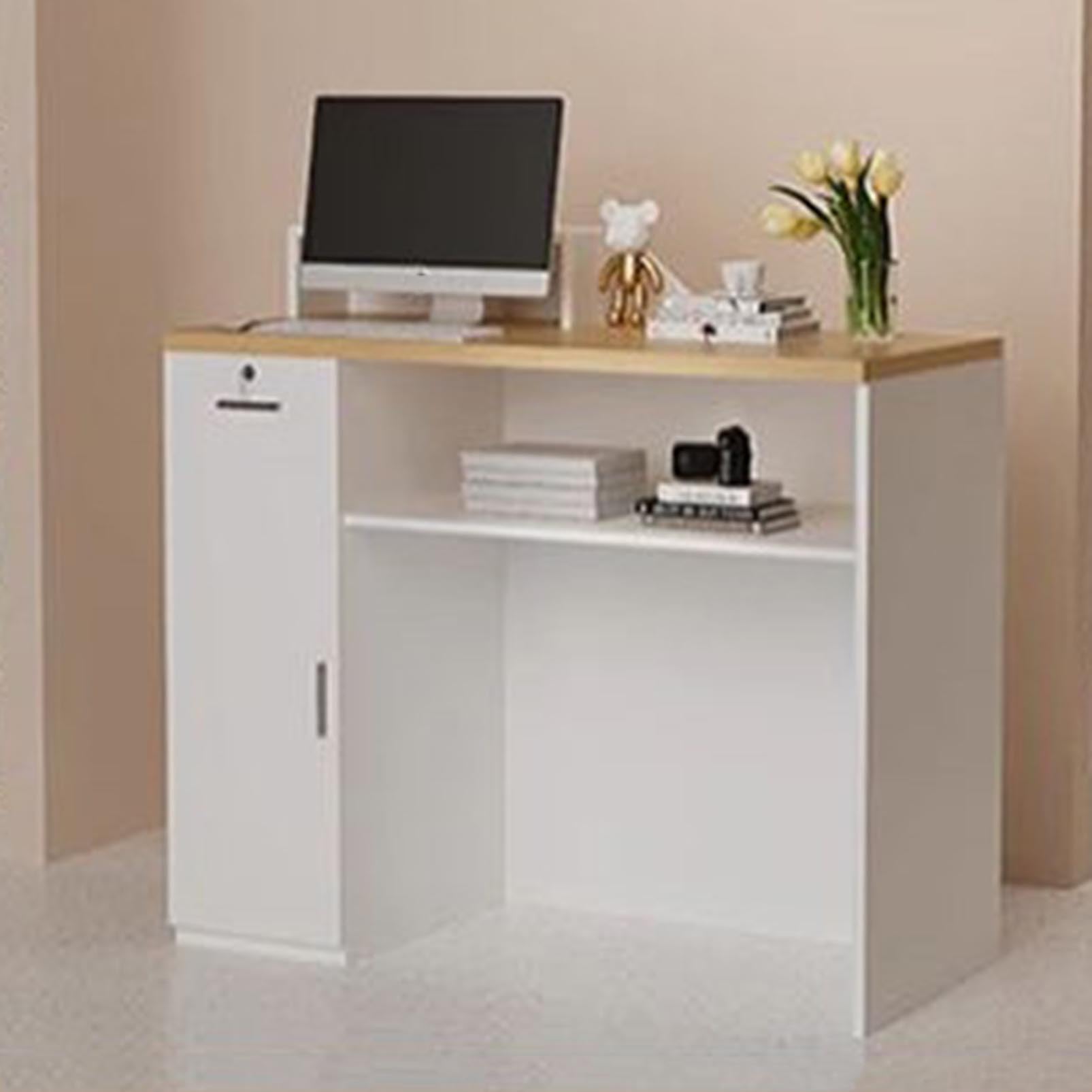 Moderno banco di ricezione in legno elegante tavolo da banco anteriore per saloni e contatore transazioni al dettaglio per negozi di abbigliamento mobili accoglienti per sala ricevimenti