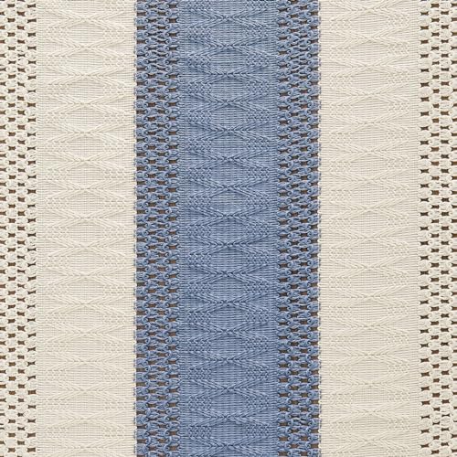 Image of ZeeMart Macrame Style Bicolor Stitching Table Runner, 14 x 48 Inch Blue /Ivory, Boho Blue Table Runners 48 Inches Long, Farmhouse Woven Home Decor