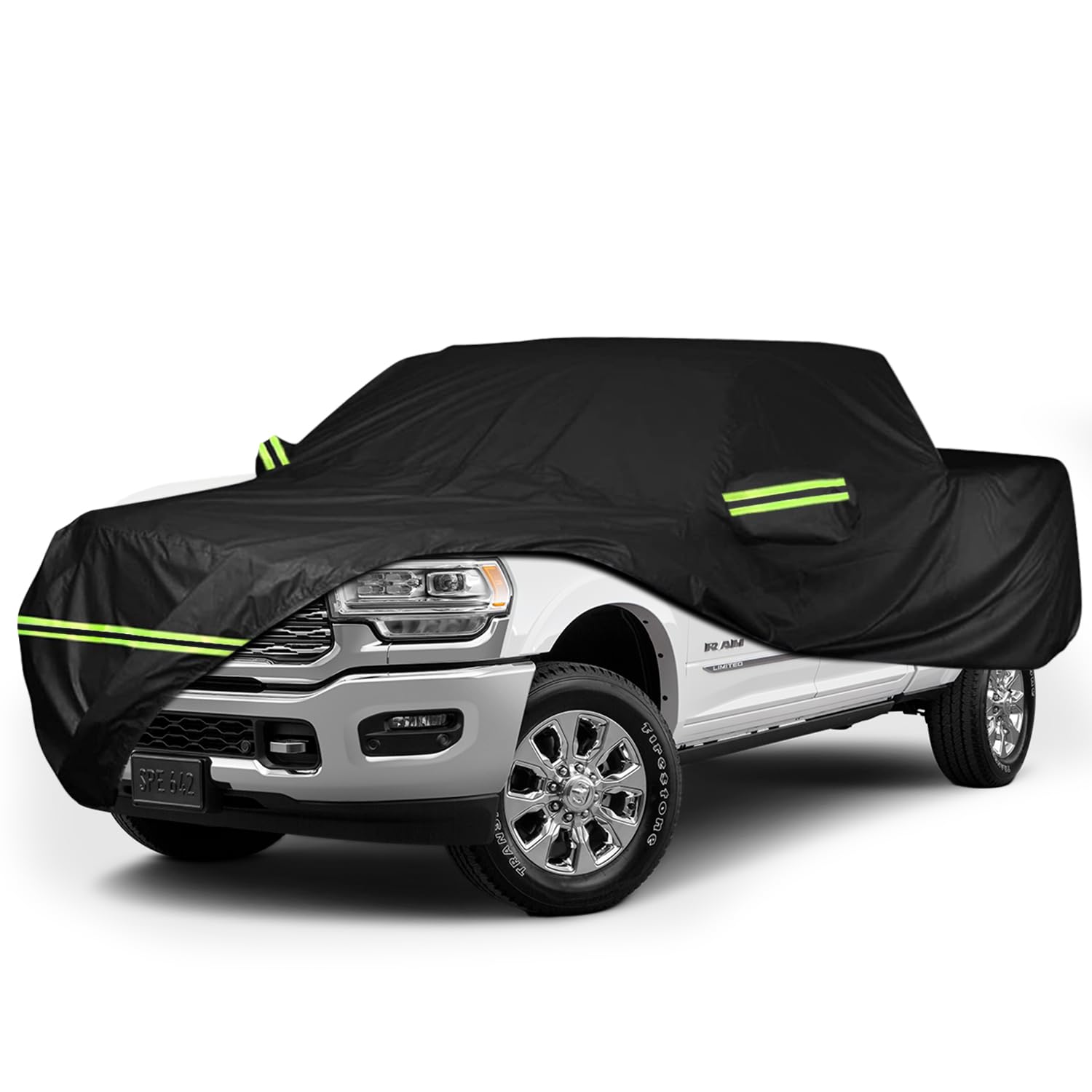 Photo 1 of Waterproof Car Cover for 1998-2022 Dodge Ram 2500 3500 Crew Cab 6.5 ft Short Bed Truck Cover, All Weather Windproof 210D Oxford Car Covers with Zipper Door for Sun Rain Snow UV Dust Protection Dodge Ram 2500 3500 Car Cover