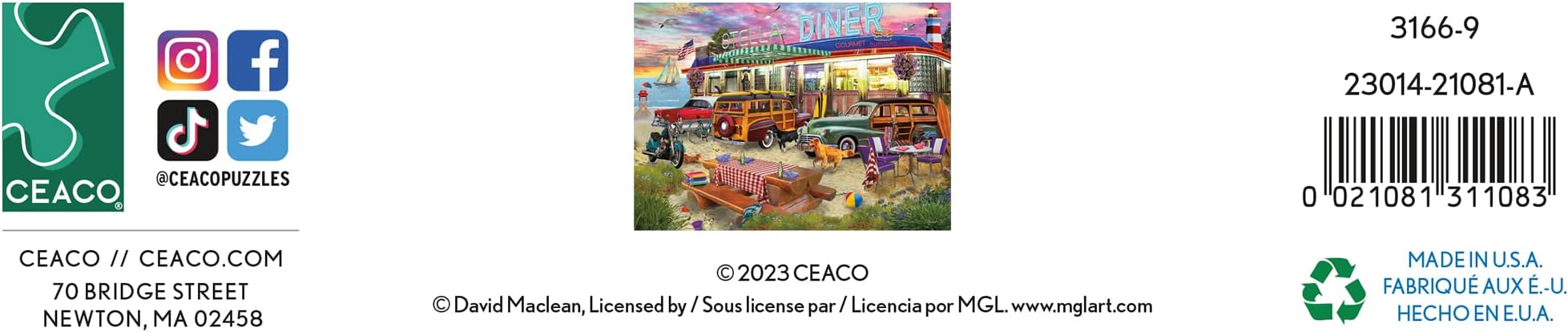 Ceaco - David Maclean - Beach Diner - 1000 Piece Jigsaw Puzzle