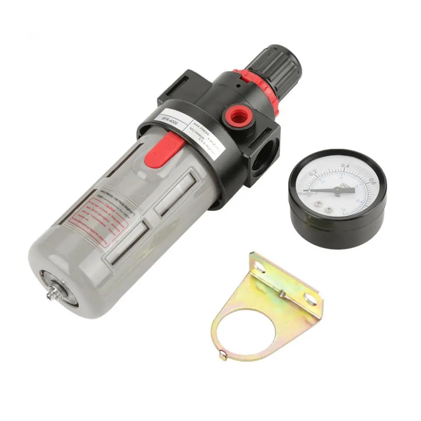 1PCS BFR2000 1/4 BFR3000 3/8 BFR4000 1/2 Air pump filter pressure reducing Oil-water separator Regulator for compressors(Bfr3000,Fiber core)