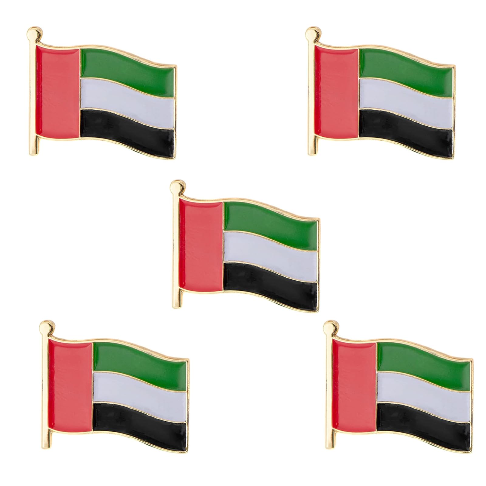 10pcs/5pcs UAE Flag Pins AE Flag Enamel Made Lapel Pins UAE Flag Day Metal Badge UAE National Day Flag Badge Party Supplies Flag Brooch Decoration United Arab Emirates Lapel Pin