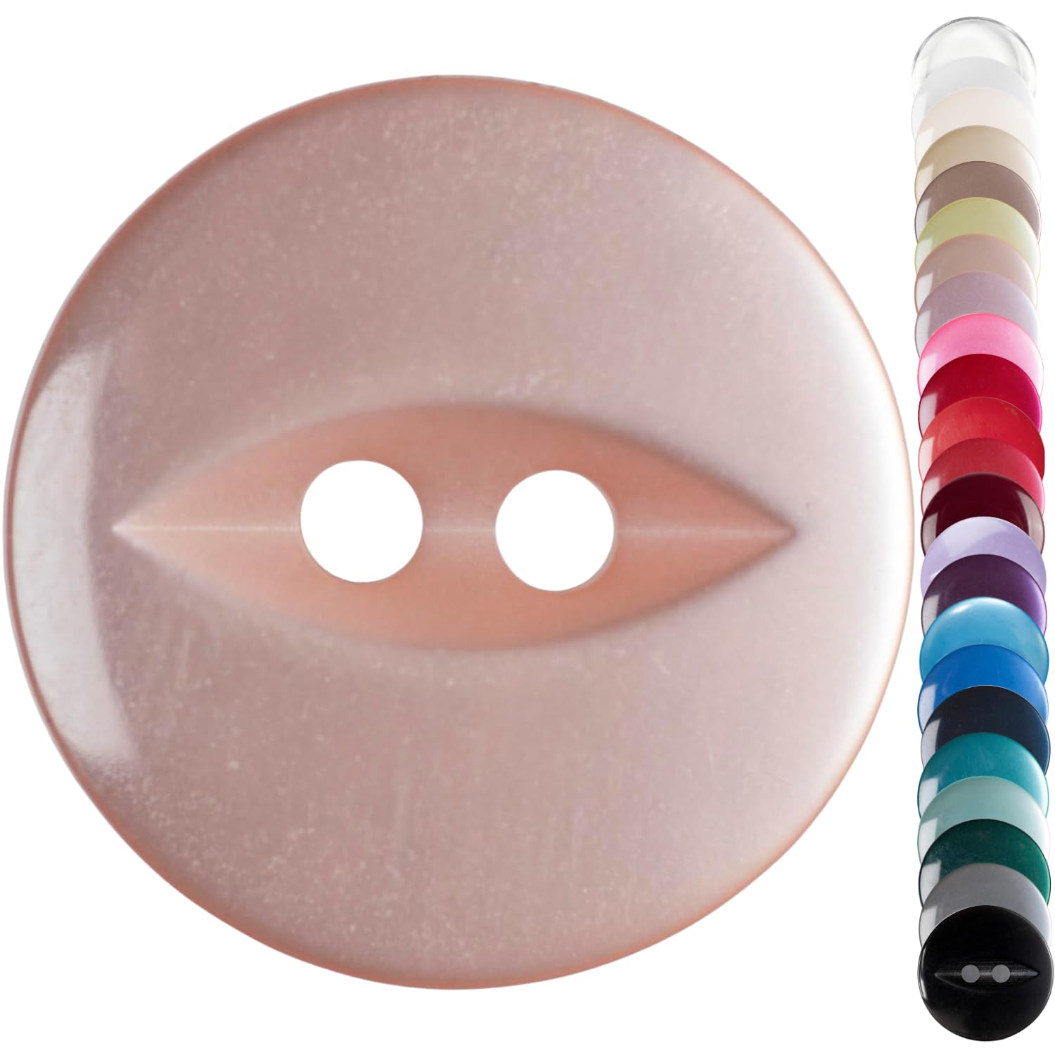 Peach Small Cardigan Buttons, 14mm Fish Eye, Pack of 10 Matching