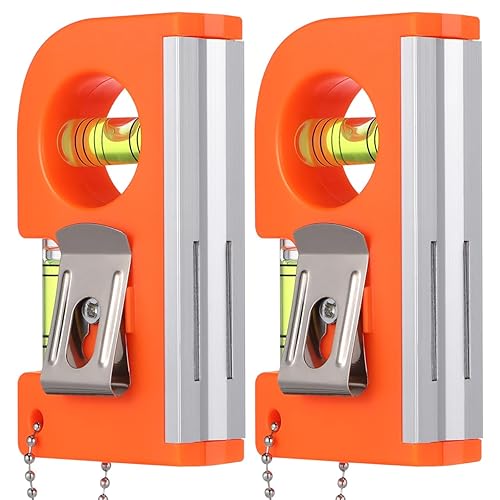 2pcs Portable Magnetic Level with Keychain, Portable Bubble Acrylic Spirit
