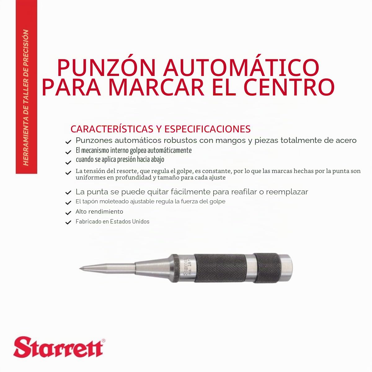 Starrett 18C Granete Automático de Acero aleado.