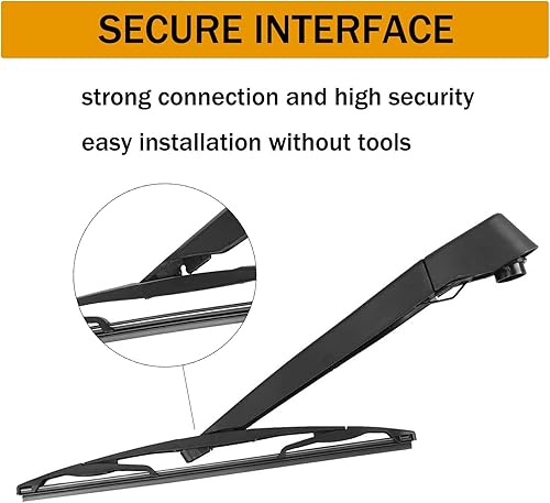 Miniatura 7 de TOP-VIGOR Juego de limpiaparabrisas trasero de automóvil de 12 pulgadas para Buick Enclave 2007-2017, limpiaparabrisas automático de goma