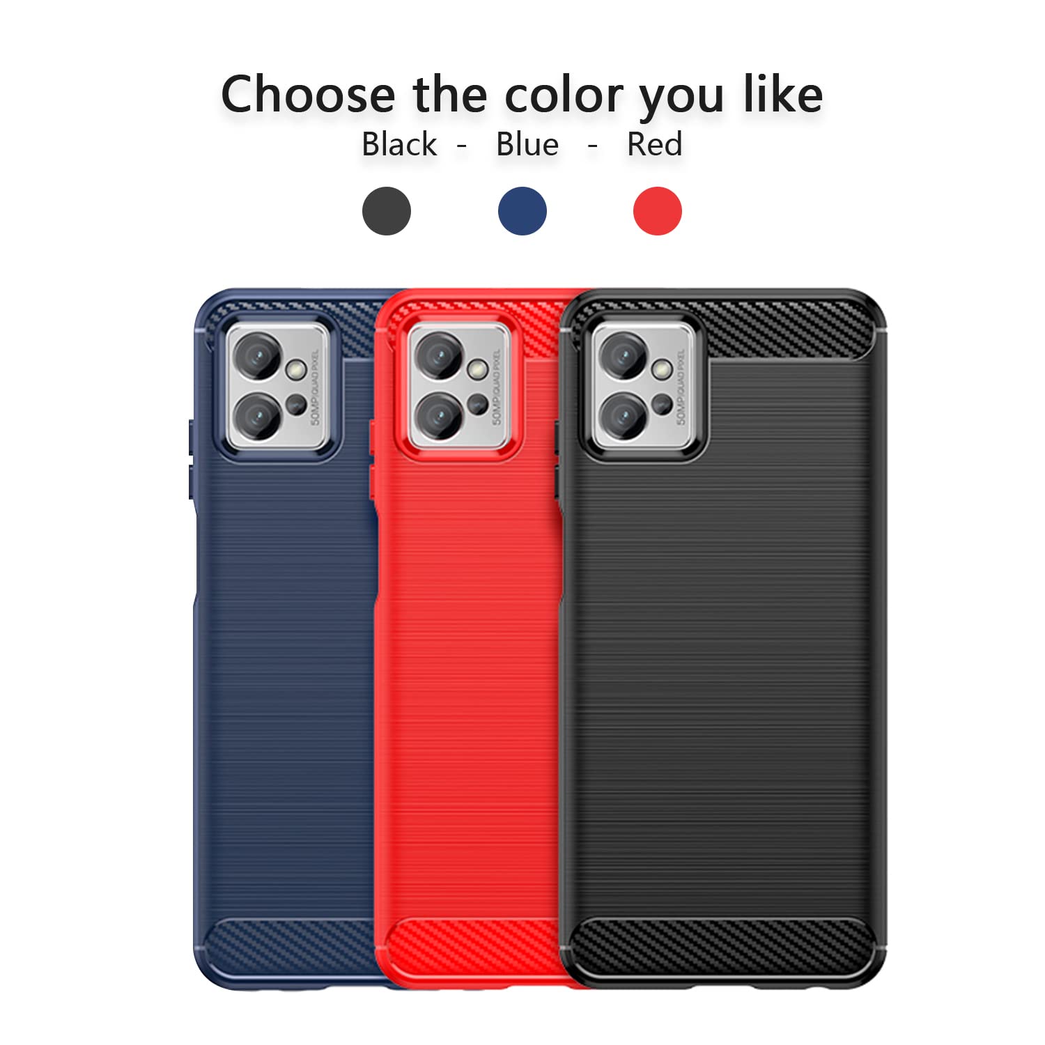 SCL Schutzhülle Für Moto G Pro – Carbon Design, Blau, TPU, Anti-Rutsch, Mit Erhöhten Rändern