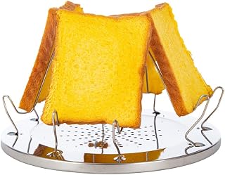 Lixada Estufa plegable de acero inoxidable tostadora de pan de 4 rebanadas tostadora portátil al aire libre para acampar, senderismo, picnic, barbacoa
