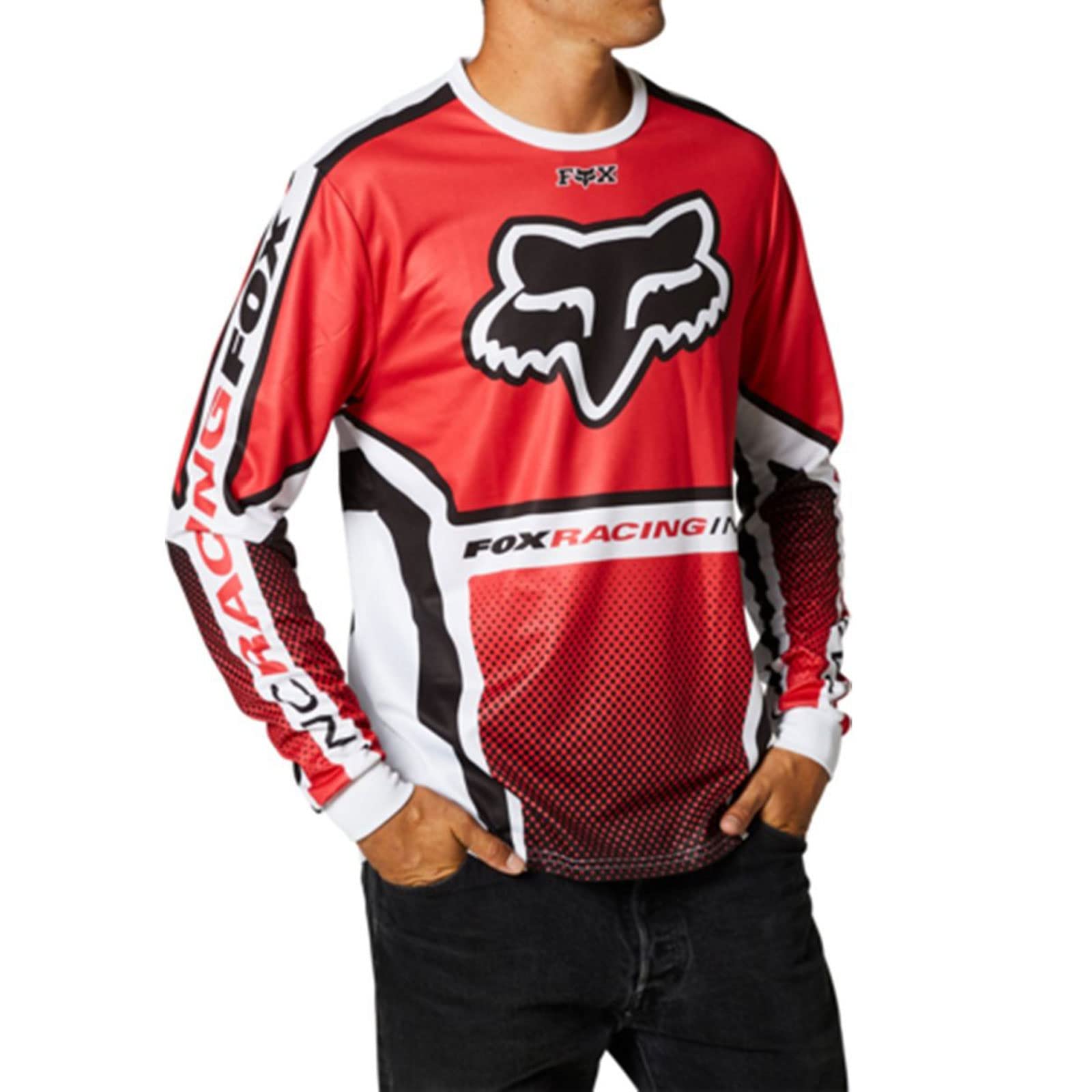 Amazon.com: Fox Racing Men's Octaine Jersey Red Long Sleeve T Shirt L