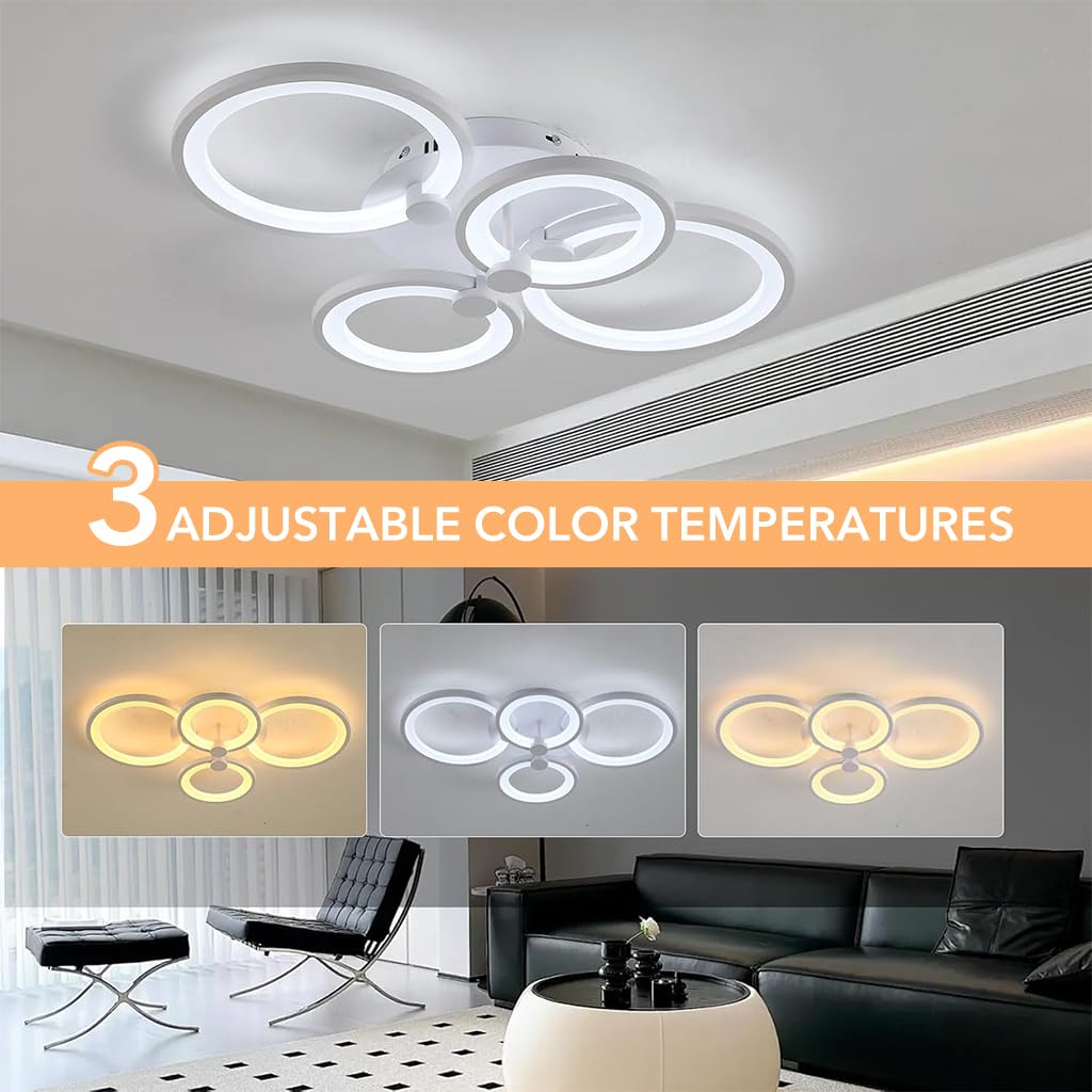 Dimmable Chandelier Lights - Elegant LED Ceiling Fixture -3