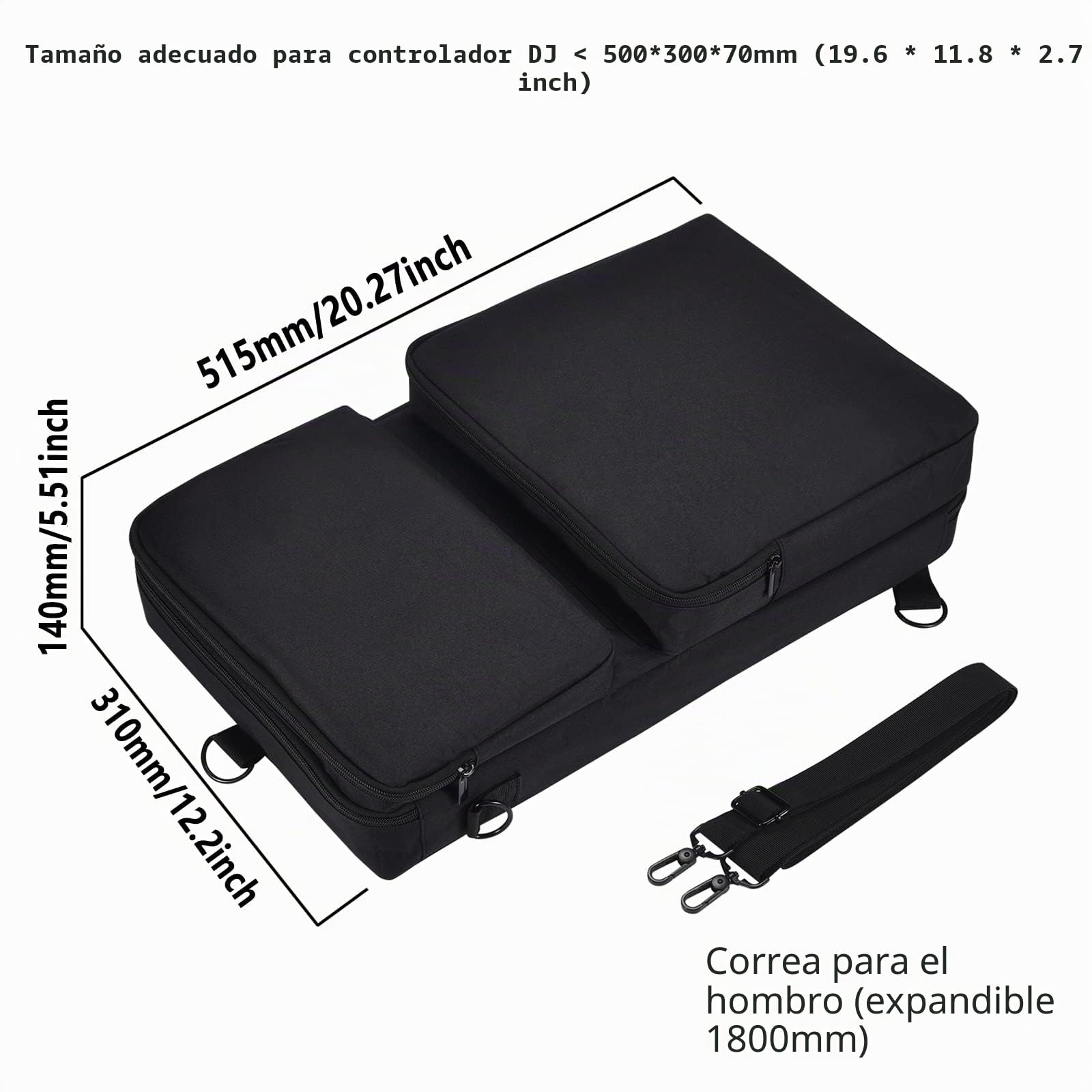 Funda Estuche portátil Bolso de Hombro Mochila para Pioneer DJ DDJ-FLX4/Pioneer DJ DDJ-FLX4/DDJ-400 DJ/DDJSB3,para Roland DJ-202,para Hercules Inpulse 300,para Traktor Kontrol S2 Controller