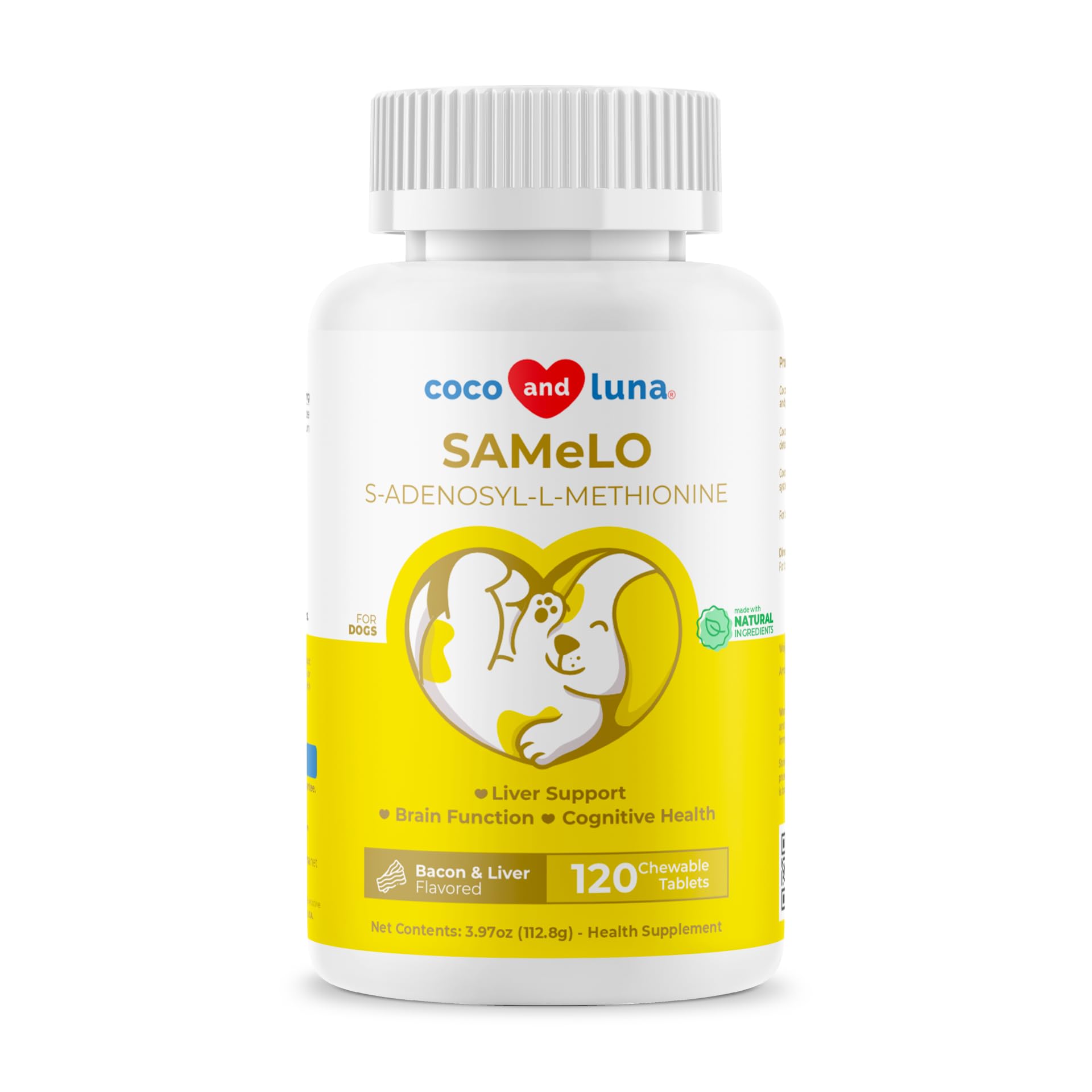 Same for Dogs - 120 Chewable Tablets - S-Adenosyl-L-Methionine, Liver Supplement - Brain Health, Promotes Cognitive Support, Liver Support (Same Tablet)