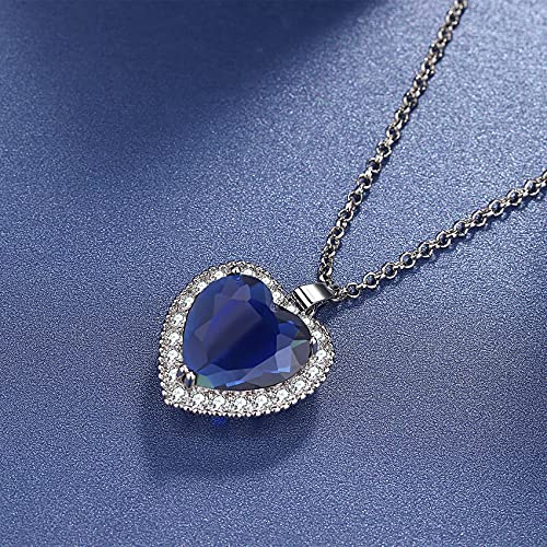 AILUOR Heart of the Ocean Necklace, Silver Necklace Pendants Jewelry Mother's Day Gift4