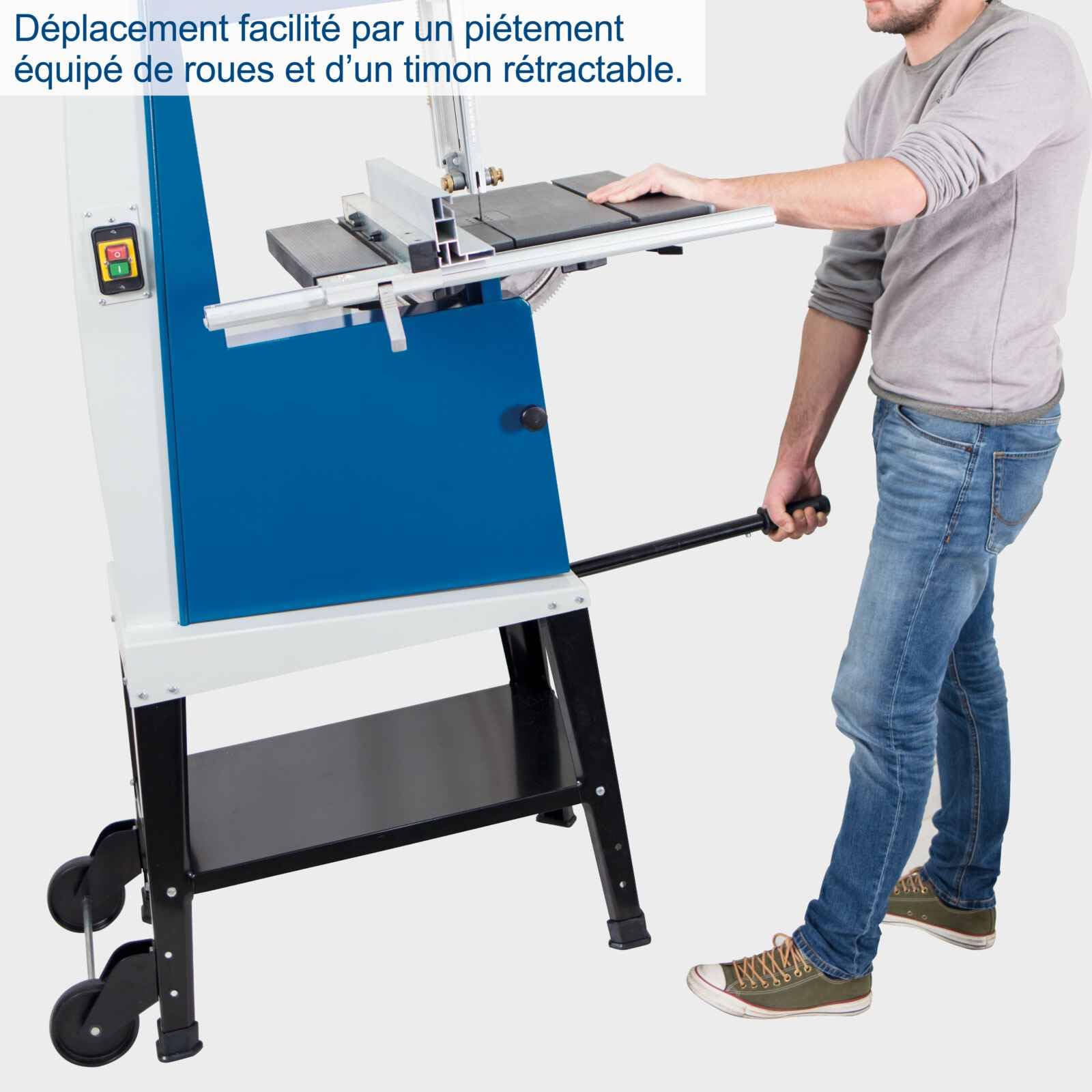 Scheppach Scie à ruban Basa 4 | 230V | 1500W | 2 vitesses | Hauteur de coupe 250mm | Largeur de coupe 375mm | Gabarit de coupe transversale & support inclus | Scie à ruban à bois
