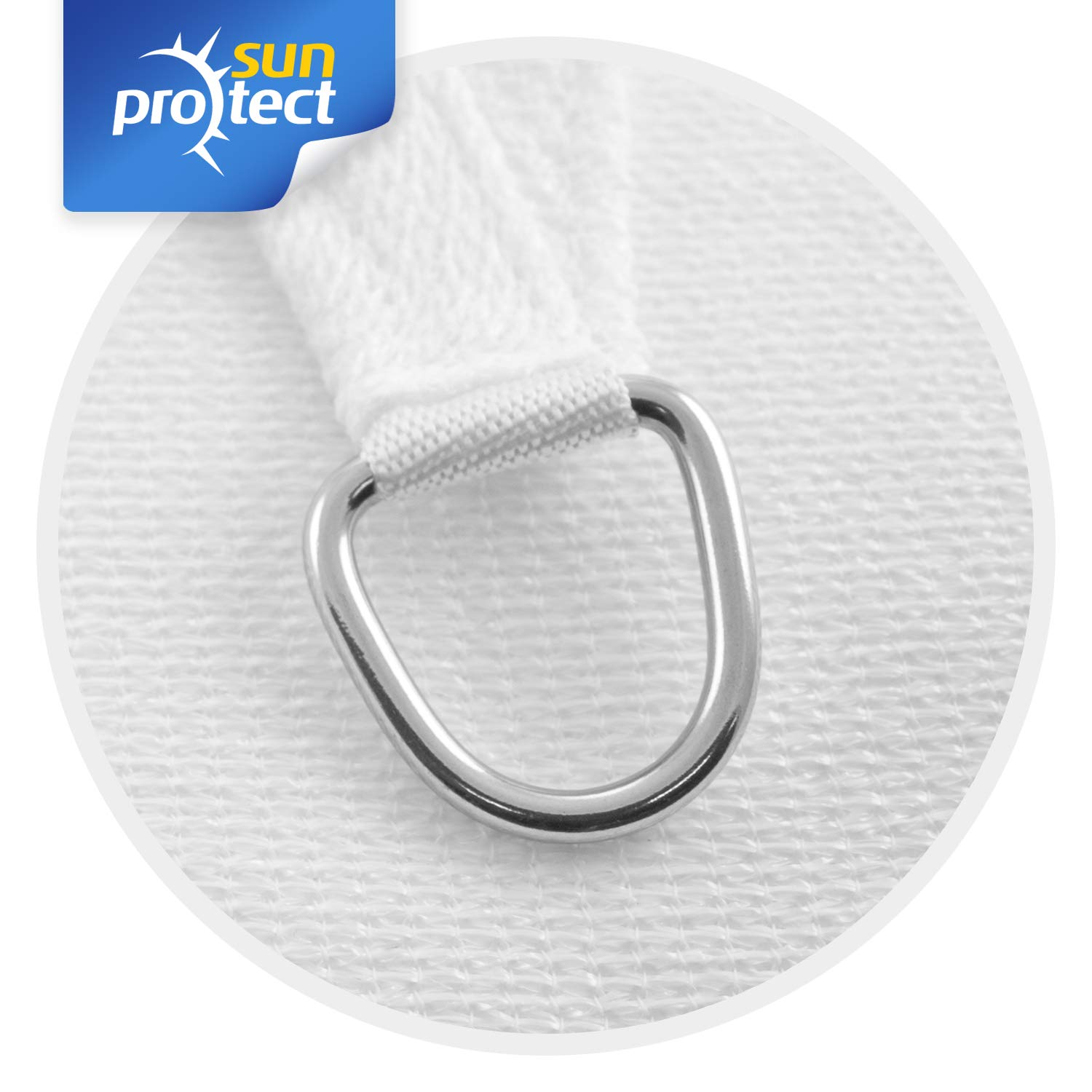 sunprotect 83285 Professional Sonnensegel, 3,6 x 3,6 x 5 m, 90° Grad Dreieck, Wind- & wasserdurchlässig, weiß