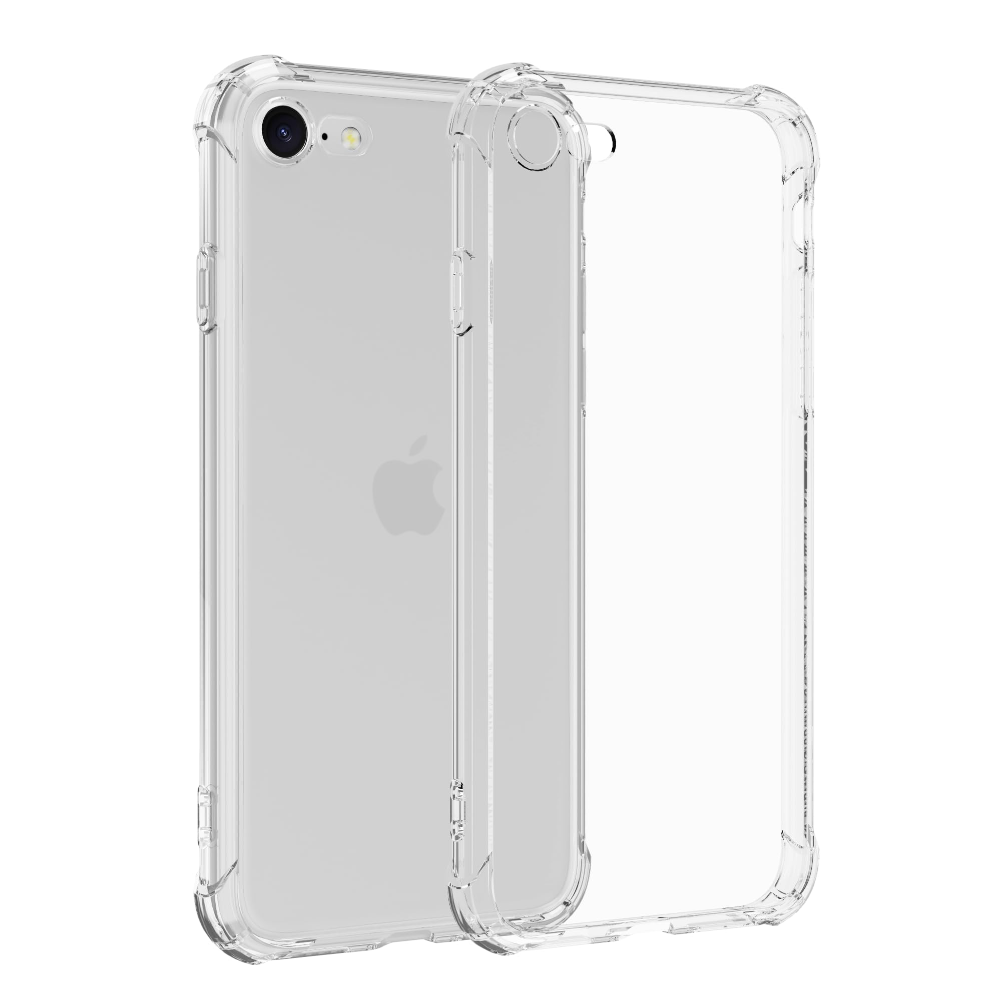 PinLiSheng iphone se ケース第3世代 第2世代 高い クリアシリコンケース 背面 iphone 8/7 スマホカバー 耐衝撃 ストラップホール 薄型 柔軟 TPU アイフォン se2 se3 8 7 用カバー (クリア, iPhone SE2 iPhone SE3 iPhone8 iPhone7)