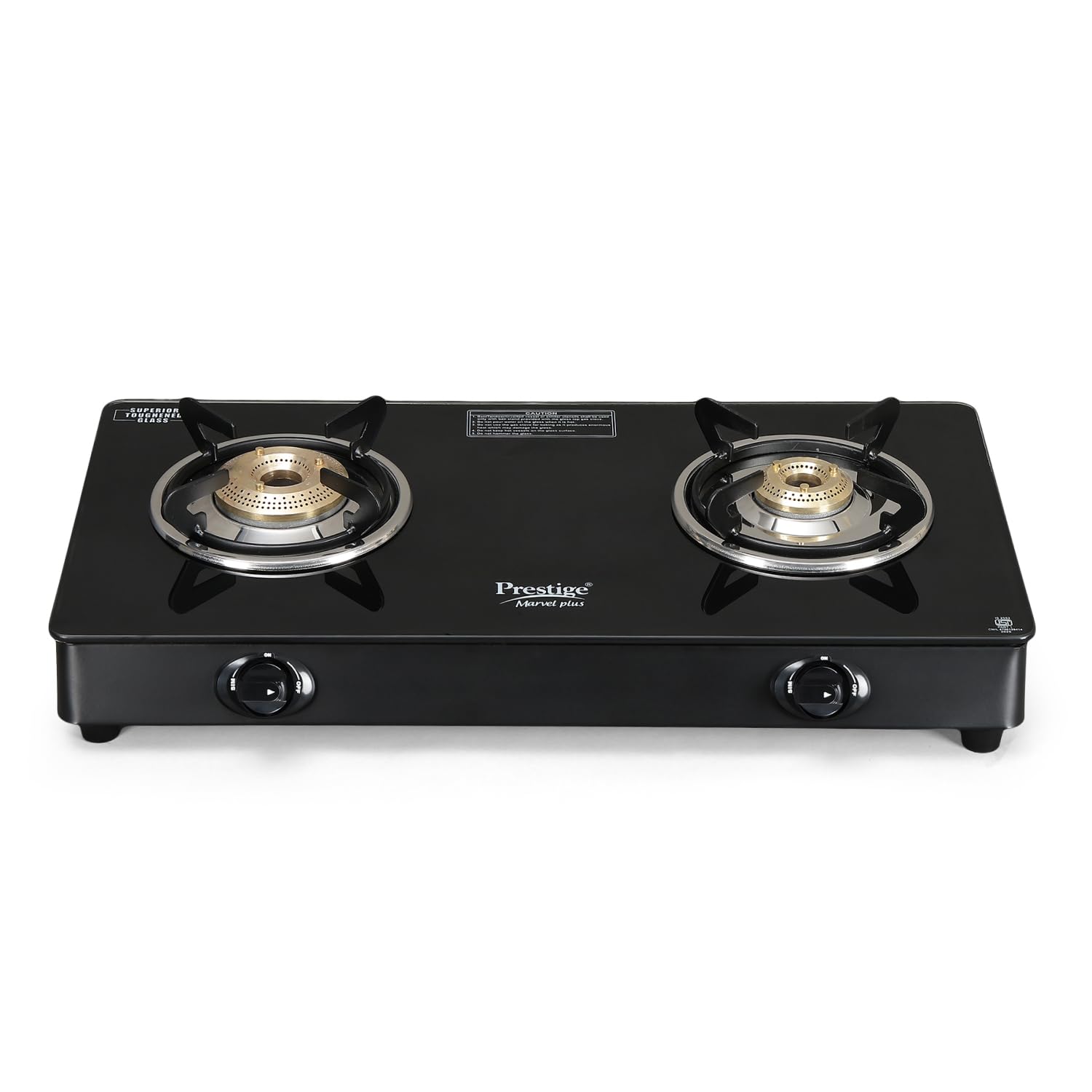 Prestige Marvel Plus 2 Burner Glass Top Gas Stove, Black GTM 02, Manua