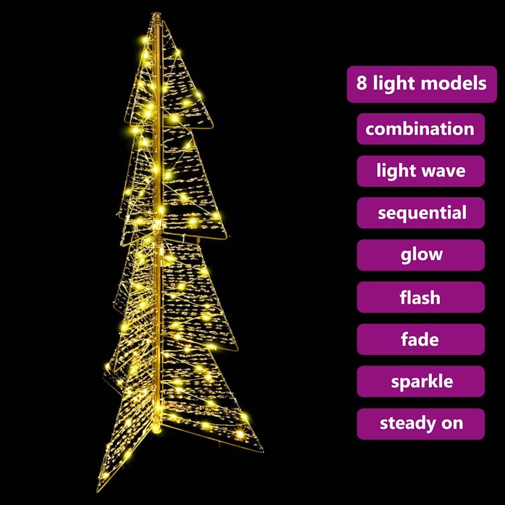 Choinka 120 cm z 100 diodami LED, ciepła biel, materiał PET, zasilanie USB, nowoczesna, do użytku wewnątrz i na zewnątrz, dekoracyjna ozdoba choinkowa, oświetlenie świąteczne, trwałe