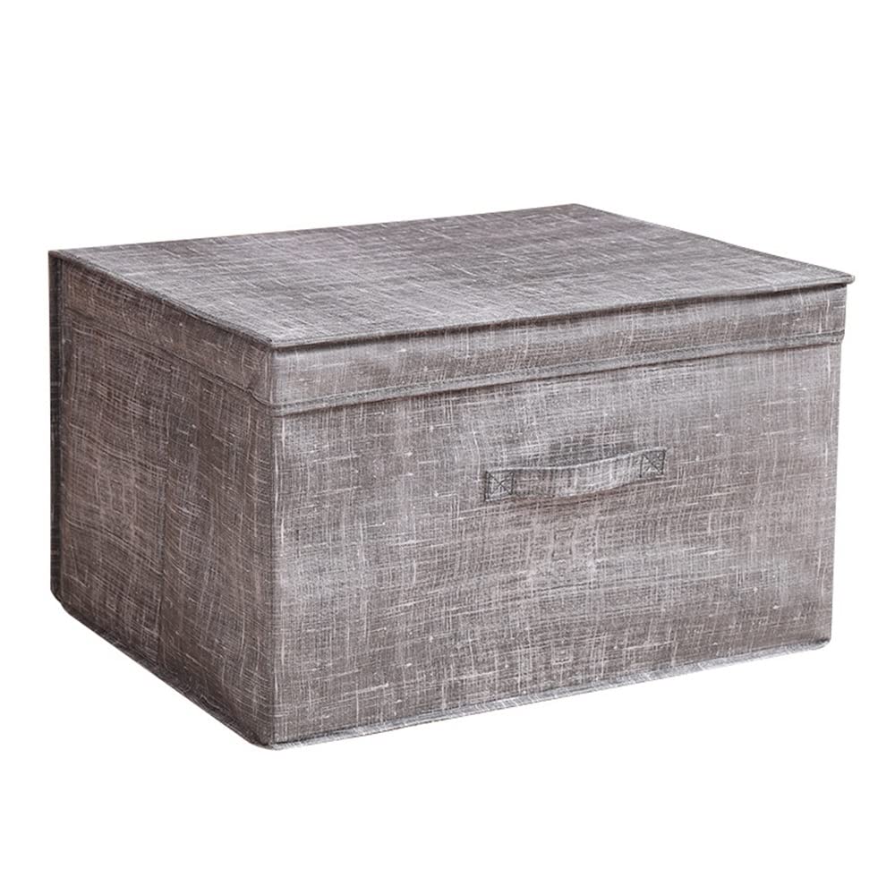 Boîte de rangement vêtements 50cm pliable et grise pour placard