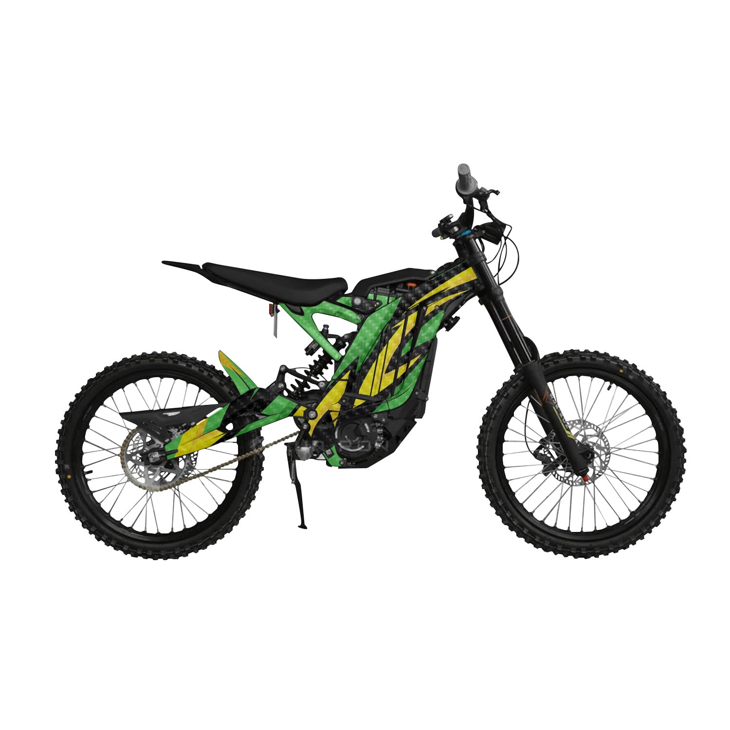 Carbon Fiber Surron Light Bee Graphics Kit Wrap - Tribal Green - Sur-Ron Skin - Premium 3M Vinyl Protective Wrap Decal Cover - Easy to Apply | Crafted in The USA by MightySkins