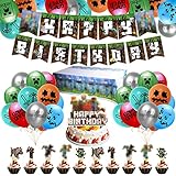 DASIAUTOEM Miner Gamer Thema Party Dekoration, Video Game Partyzubehör, Miner Geburtstag Partyzubehör, Miner Deko Geburtstag Gaming Party Luftballons für Geburtstagsdeko Jungen Kinder Spielliebhaber