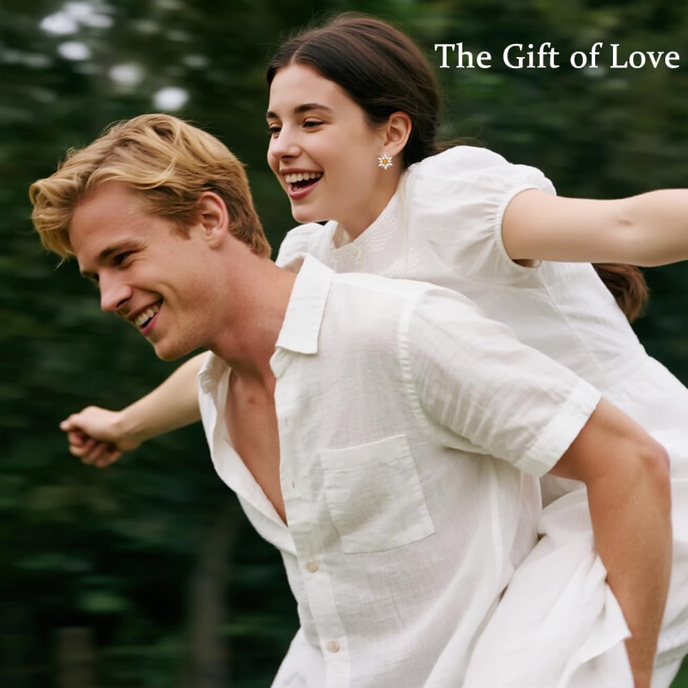 Edelweiss Earrings for Women Sterling Silver Edelweiss Earrings Dangle Leverback Drop Jewelry Birthday Mothers Day Gifts - Image 5