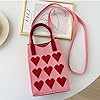 IFUDE Herz gestrickte Mini Square Stricken Schultertasche Klein Handy liebe Tasche Damen Täglicher Gebrauch Umhänge Multifunktionale Handytasche #5