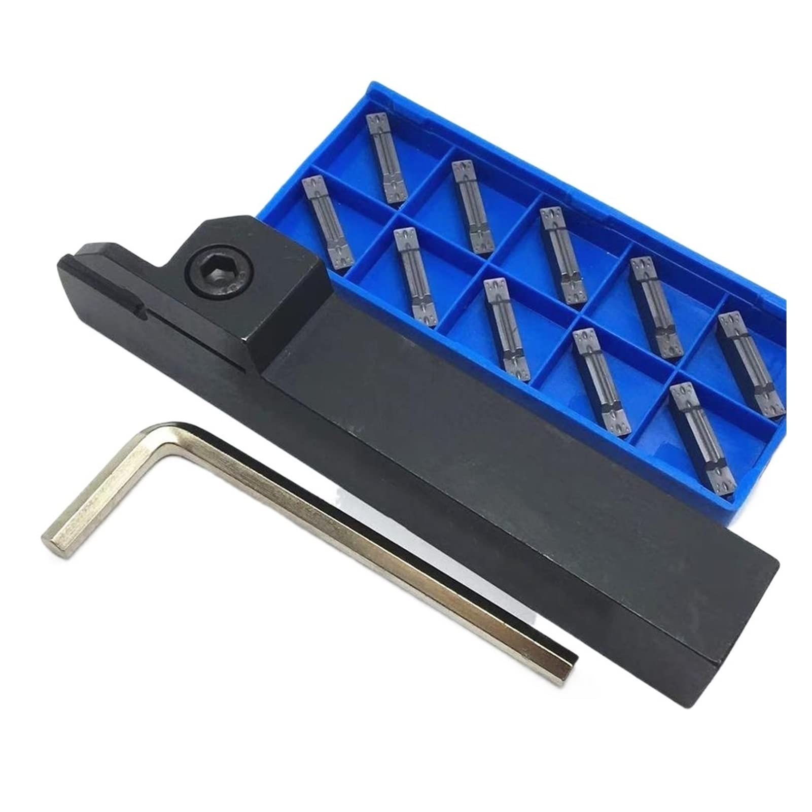 JUN-STORE 1PCS Tool Holder + 10PCS Slotted Insert CNC Lathe Milling Insert SENMIAO-TH (Angle : MGEHL1616-4, Shank Diameter : MGMN200 G PC9030)
