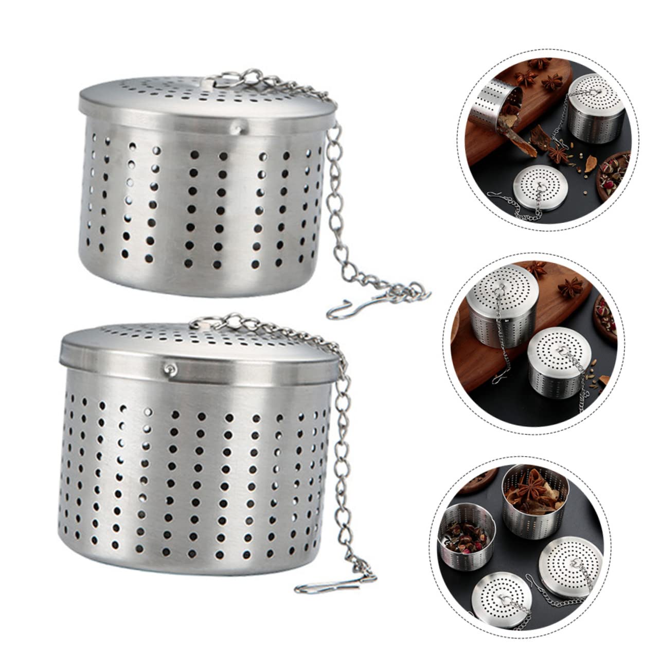 Cabilock 3 Juegos 3 Juegos De Colador De Té De Acero Inoxidable Filtro Colgante Para Té Verde Infusor De Té Dispensador De Taza De Café De Acero Colador Para Té Tazas De Té 2 piezas * 3