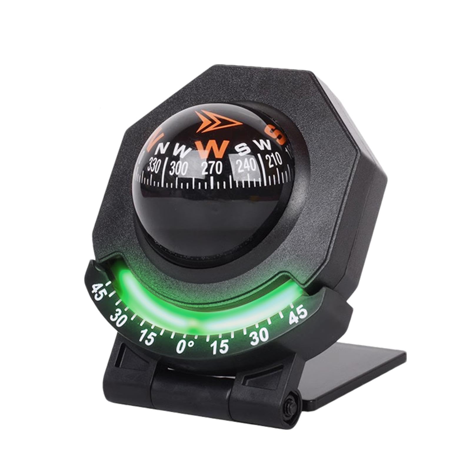 Compass for Car Dashboard - Car Compass Inclinometer, High Precision Vehicle Compass | 180 Degree Foldable Ball Compass, High Precision Marine Compass, Portable Car Decoration for Truck, Vehicle