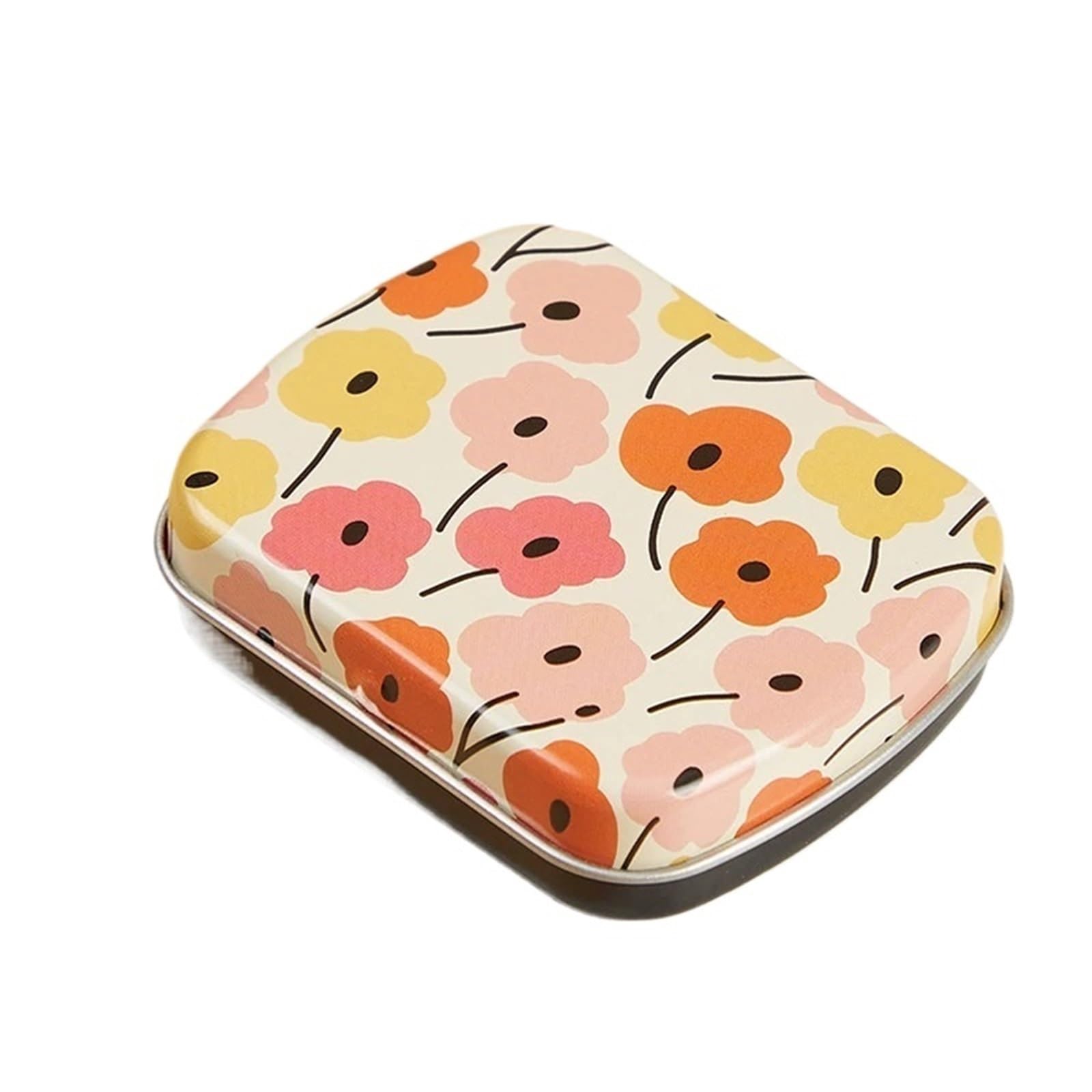 LuoAXINN Metal Tins with Lids Mini Tin Box Metal Hinged Empty Tins With Lid Portable Rectangular Small Storage Container Candy Pill Cases For Home Organizer(Color 6)